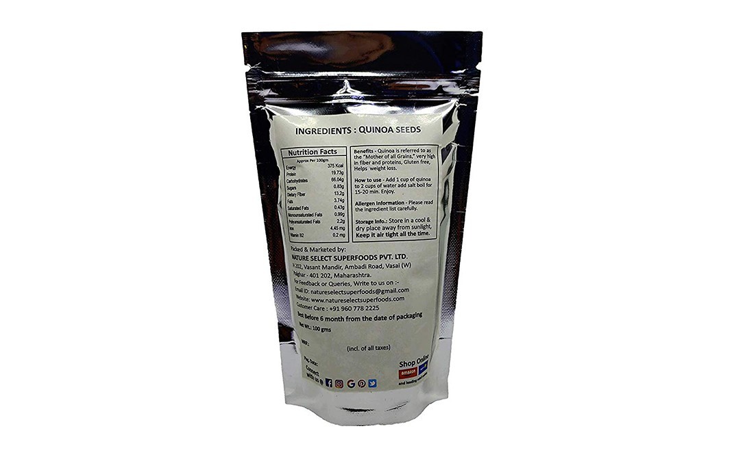Nature Select Superfoods Quinoa Seeds    Shrink Pack  100 grams